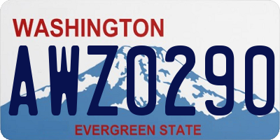 WA license plate AWZ0290