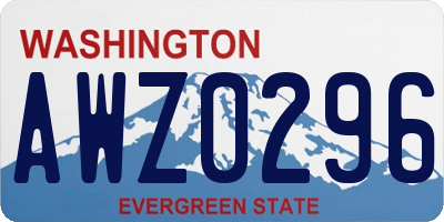 WA license plate AWZ0296