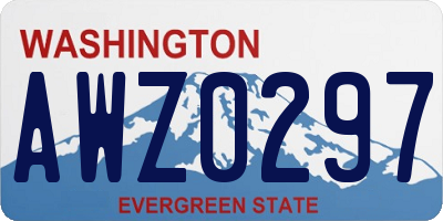 WA license plate AWZ0297