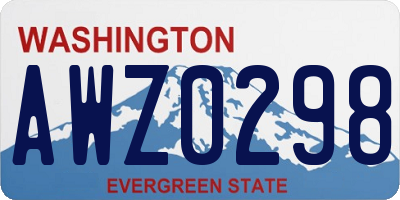WA license plate AWZ0298