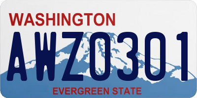 WA license plate AWZ0301