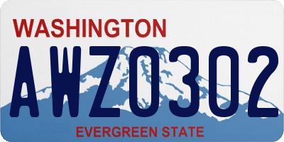 WA license plate AWZ0302