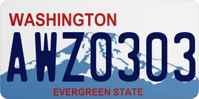 WA license plate AWZ0303