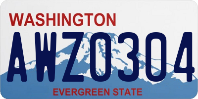 WA license plate AWZ0304