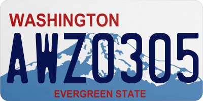 WA license plate AWZ0305
