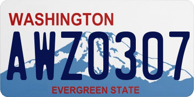 WA license plate AWZ0307