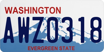 WA license plate AWZ0318