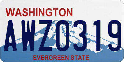 WA license plate AWZ0319