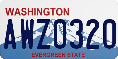 WA license plate AWZ0320