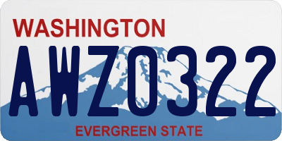 WA license plate AWZ0322
