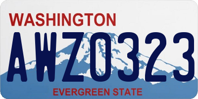 WA license plate AWZ0323