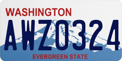 WA license plate AWZ0324