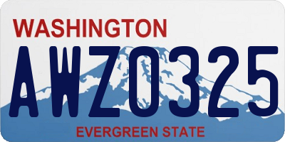 WA license plate AWZ0325