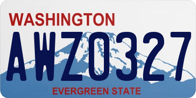 WA license plate AWZ0327