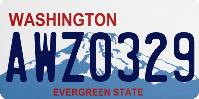 WA license plate AWZ0329