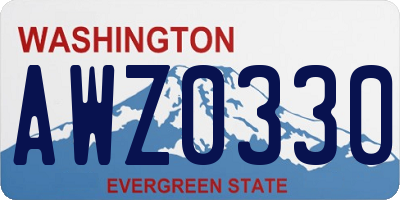 WA license plate AWZ0330