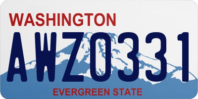 WA license plate AWZ0331