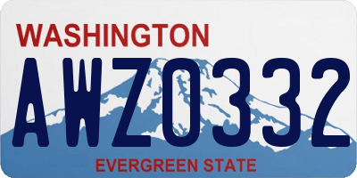 WA license plate AWZ0332