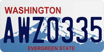 WA license plate AWZ0335