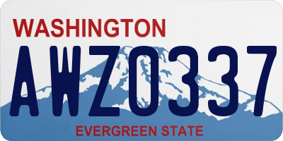 WA license plate AWZ0337