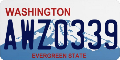 WA license plate AWZ0339