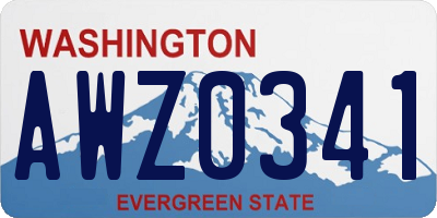 WA license plate AWZ0341