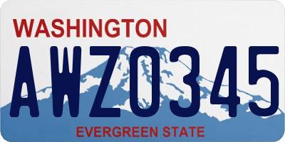 WA license plate AWZ0345