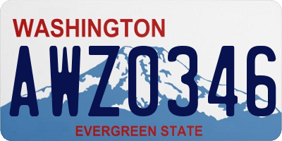 WA license plate AWZ0346