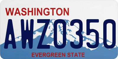 WA license plate AWZ0350