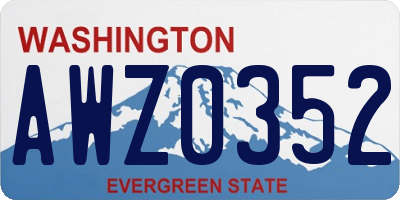 WA license plate AWZ0352