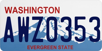 WA license plate AWZ0353