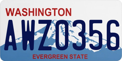 WA license plate AWZ0356