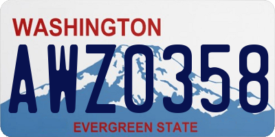 WA license plate AWZ0358