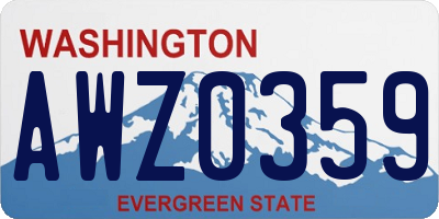 WA license plate AWZ0359