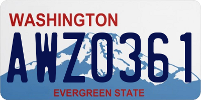 WA license plate AWZ0361