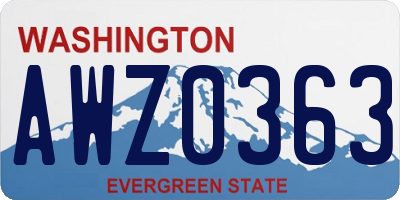 WA license plate AWZ0363