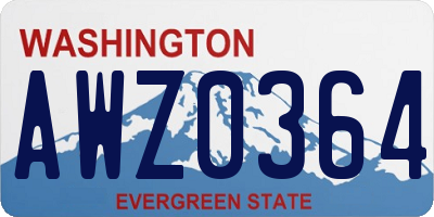 WA license plate AWZ0364