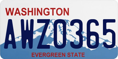 WA license plate AWZ0365