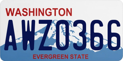 WA license plate AWZ0366
