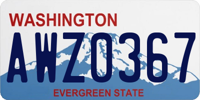 WA license plate AWZ0367