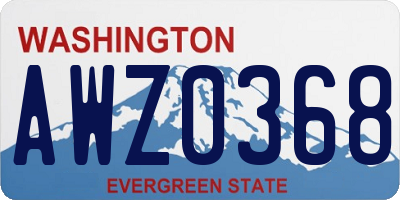WA license plate AWZ0368