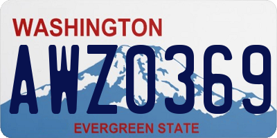 WA license plate AWZ0369