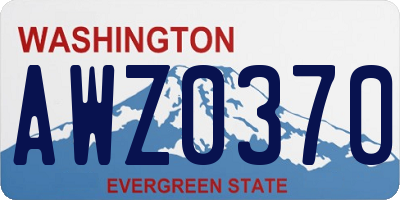 WA license plate AWZ0370