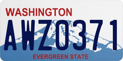 WA license plate AWZ0371