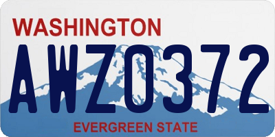 WA license plate AWZ0372