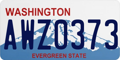WA license plate AWZ0373