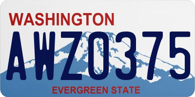 WA license plate AWZ0375