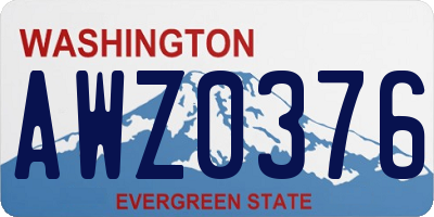 WA license plate AWZ0376