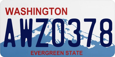 WA license plate AWZ0378
