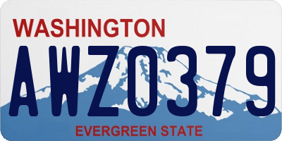 WA license plate AWZ0379